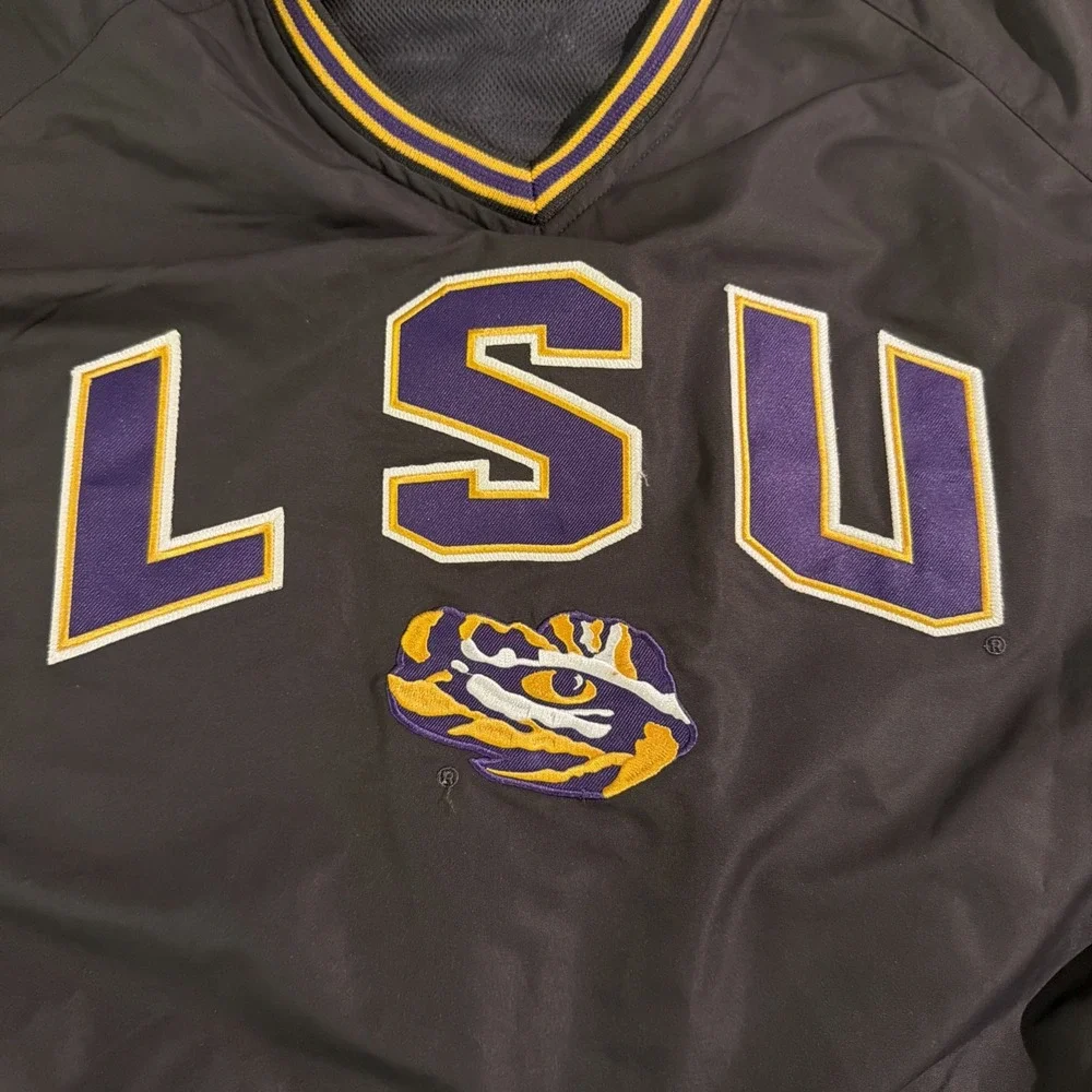 Vintage LSU Tigers Colosseum Athletics Pullover Windbreaker XL Dark Gray Purple